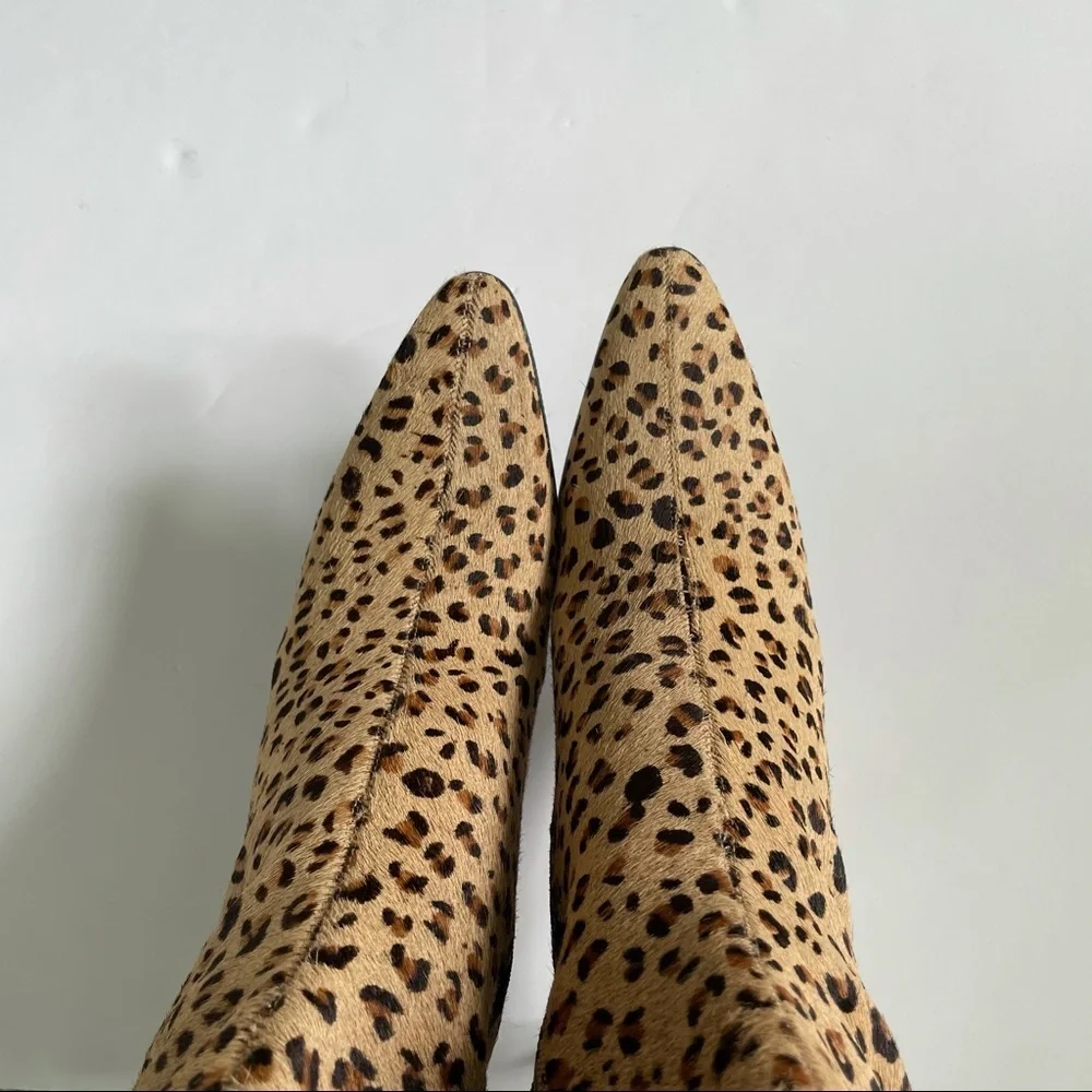 Bernardo Calf Hair Leopard Print Stiletto Boots - Picture 3 of 15